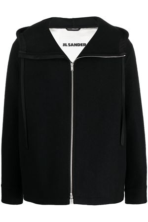 Giacca con cappuccio in lana vergine nero JIL SANDER | J23BN0102J40020001
